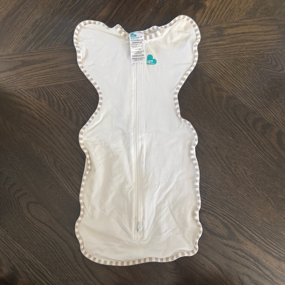 Love to Dream Organic Swaddle in Cream and Teal